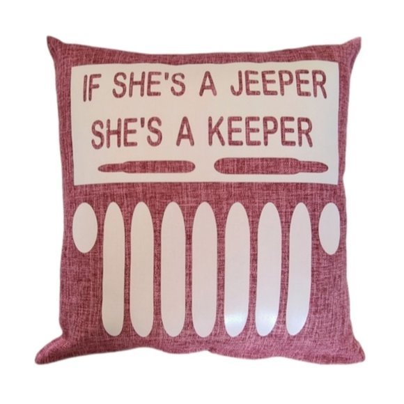 If She's A Jeeper She's a Keeper Throw Pillow Case - Picture 3 of 5